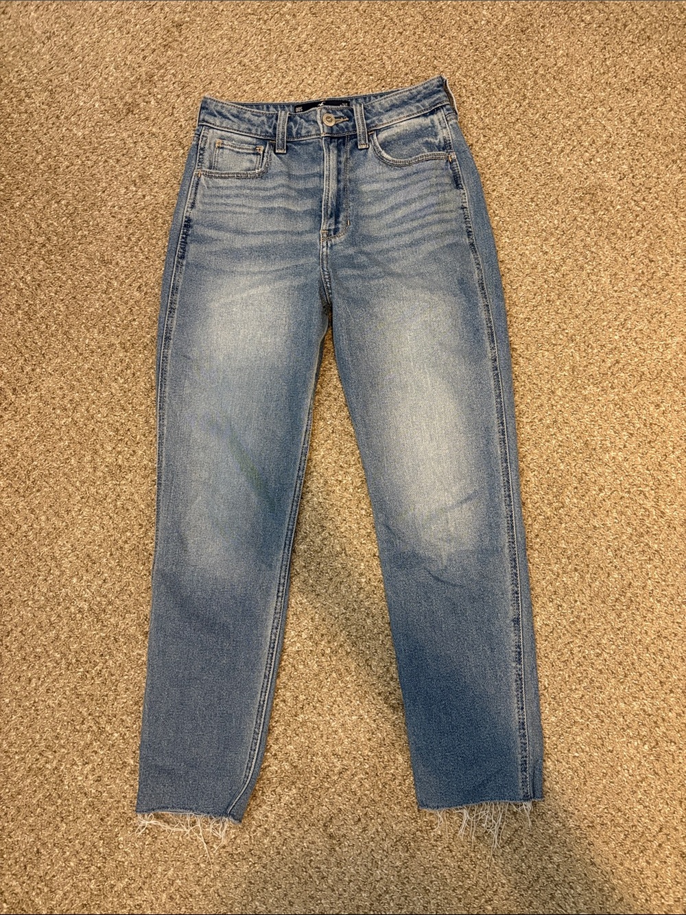 Hollister High Rise Light Blue Straight Jeans